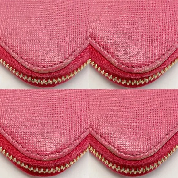 Prada Portafoglio Lampo Gold Zipper 1 Ml506 Pink Wallet - Picture 6 of 8